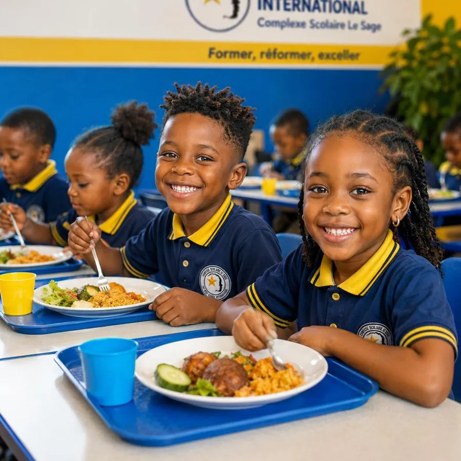 Le repas à la cantine de l'école