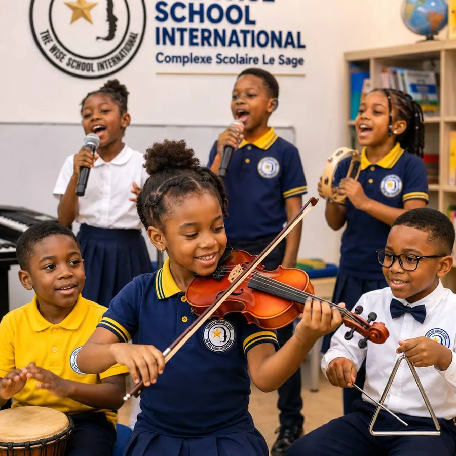 Élèves au cours de musique